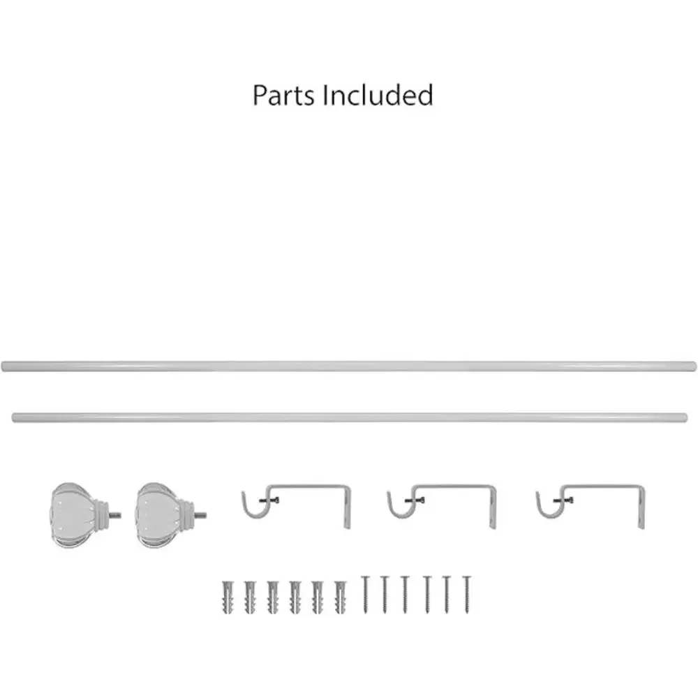 Decopolitan Clear Acrylic Crown 5/8 in Adjustable Curtain Rod 26 to 48 in